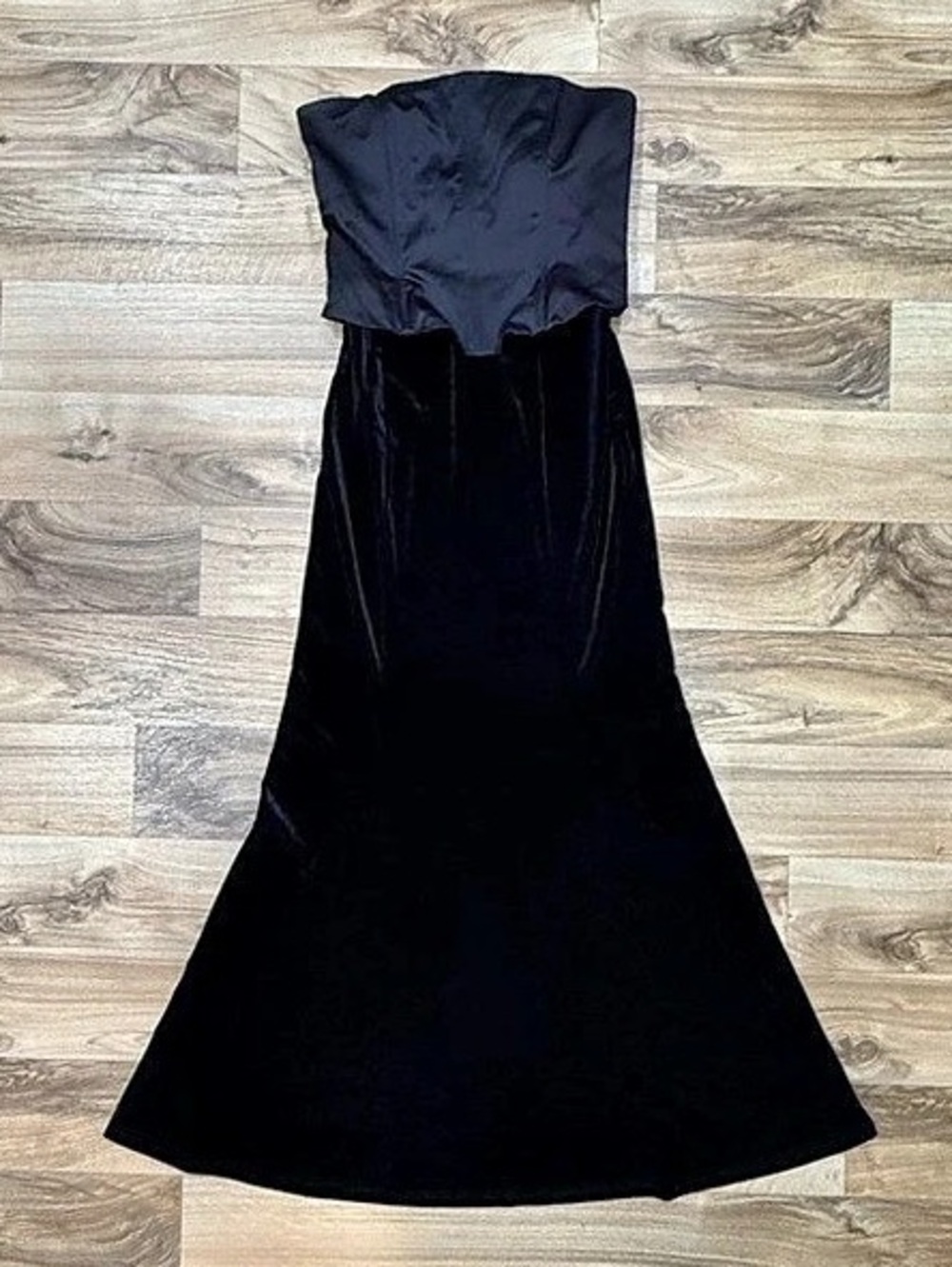 Jessica McClintock Gunne Sax Black Velvet Maxi Dress Size 5